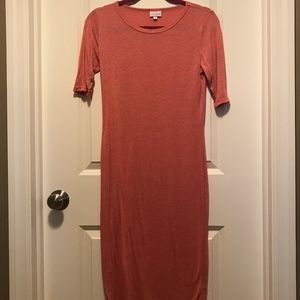 Lularoe Julia Dress Size Small (heathered red)